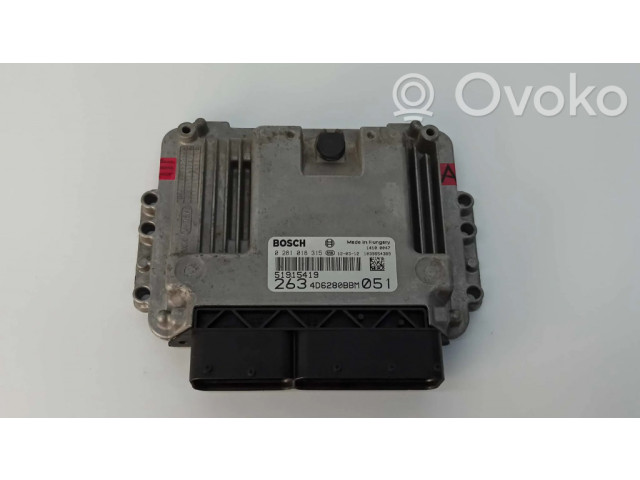 Блок управления двигателем Блок управления 0281018315, 51915419 Fiat Doblo