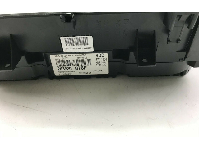 Přístrojová deska Volkswagen Caddy 2016 2K5920876F, P 2476