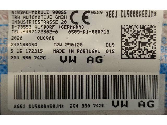 Боковая подушка безопасности 2G4880742G, 34218845G   Volkswagen Polo VI AW