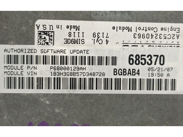 Řídící jednotka P05094948AG, 5WY7887 Dodge Caliber 2006