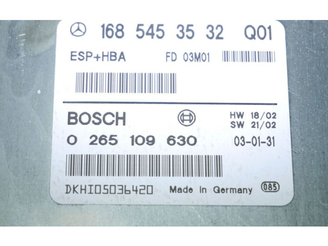 Блок управления 0265109630, 0265109630   Mercedes-Benz A W168