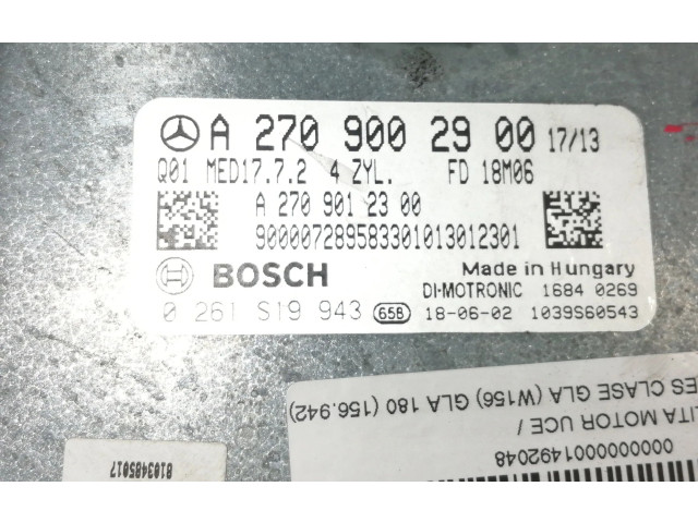 Řídící jednotka A2709002900, 0261S19943 Mercedes-Benz GLA W156 2018