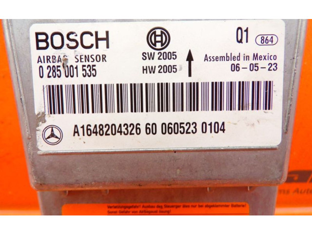Блок подушек безопасности A1648204326, 0285001535   Mercedes-Benz ML W164