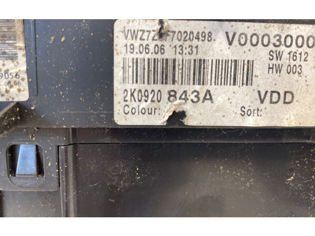Панель приборов 2K0920843A, VWZ7ZSF7020498   Volkswagen Caddy       