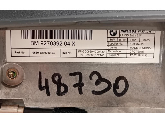 Přístrojová deska BMW 1 F20 F21 2011 927039204, 927039204