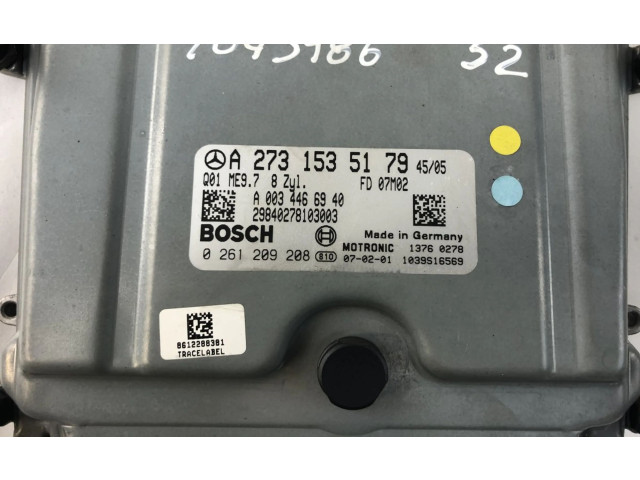 Řídící jednotka 0261209208, A2731535579 Mercedes-Benz SL R230 2007