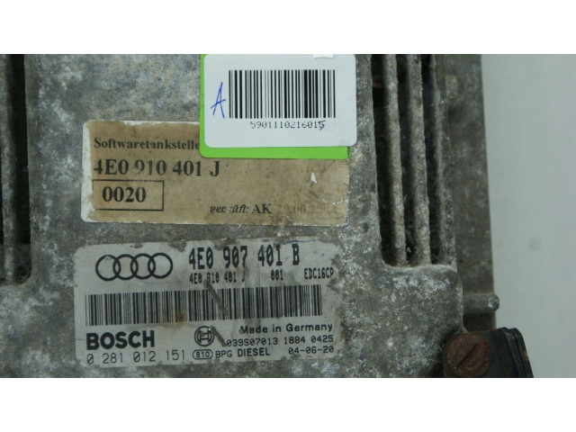 Řídící jednotka 4E0907401B, 5901110216015A   Audi A8 S8 D3 4E 2004