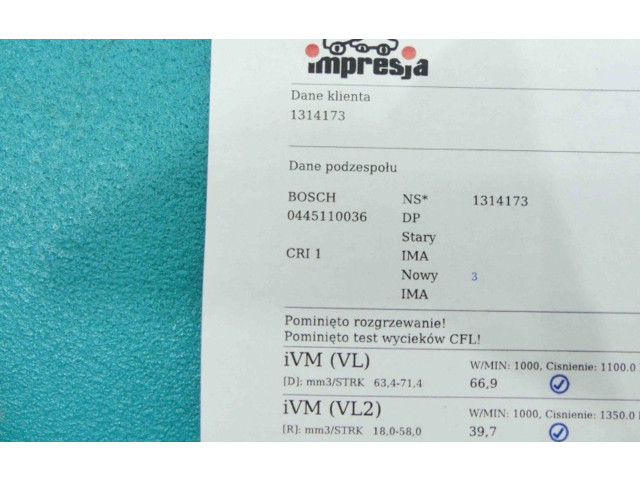 Форсунка 0445110036, IMPRK1314173    Peugeot 807   