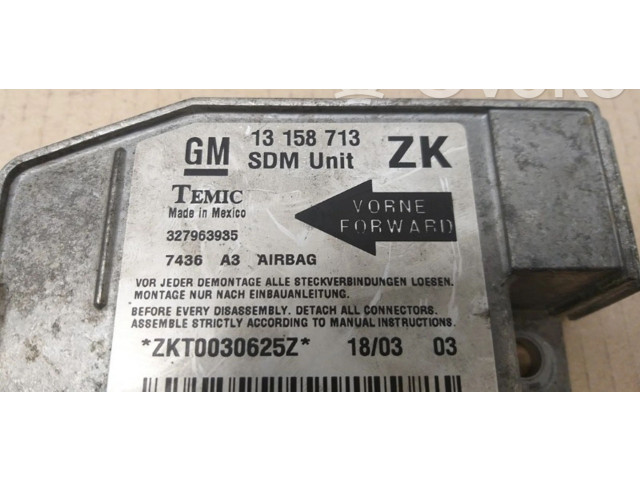 Блок подушек безопасности 13158713, 13158713 Opel Meriva A