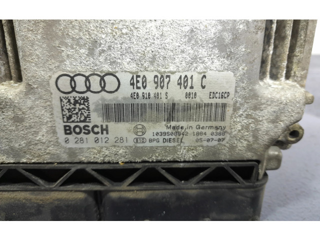 Блок управления двигателем Блок управления 4E0907401C, 4E0907401C   Audi A8 S8 D3 4E