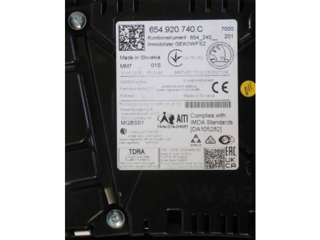 Панель приборов 654920740C, A1052821   Skoda Kamiq       