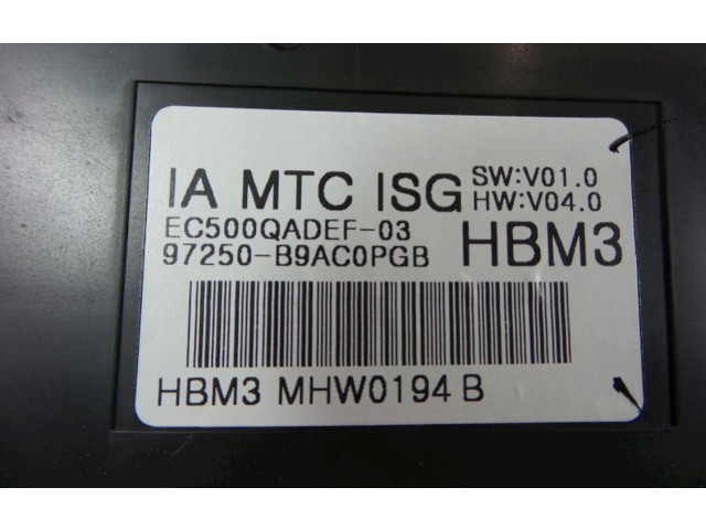 Блок управления климат-контролем 97250B9AC0PGB, 97250B9AC0PGB Hyundai i10