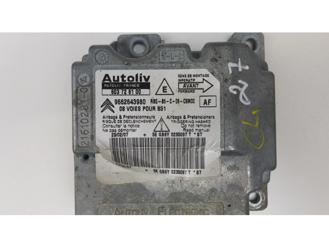 Блок подушек безопасности 603726100, 9662643980   Citroen C4 I