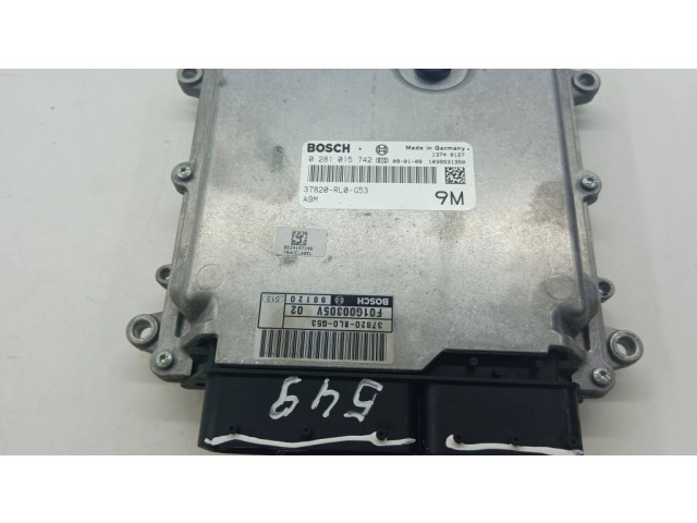 Блок управления двигателя 0281015742, 37820RL0G53 Honda Accord