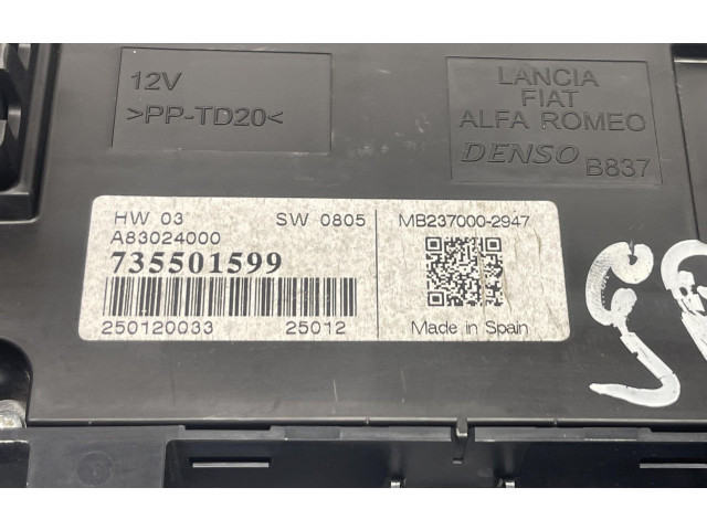 Блок управления климат-контролем 735501599, 735501599   Fiat Punto Evo