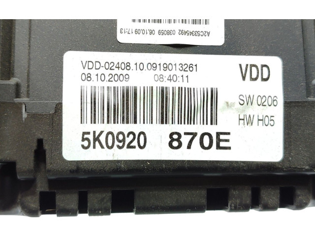 Панель приборов 5K0920870E Volkswagen Golf VI