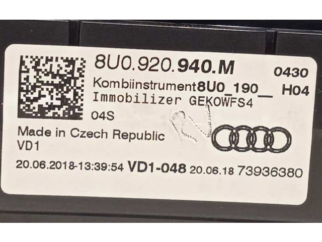 Панель приборов 8U0920940M Audi Q3 F3