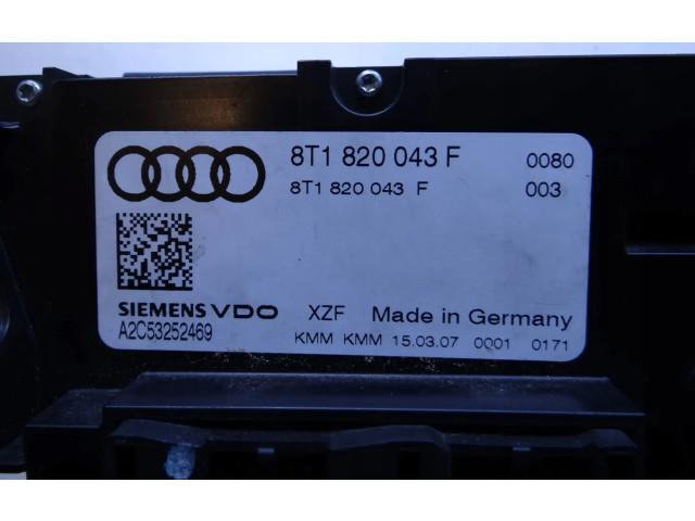 Блок управления климат-контролем 8T1820043F Audi A5 8T 8F