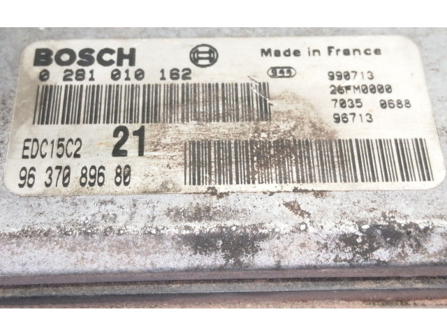 Блок управления двигателя 9637089680, 0281010162 Peugeot 306