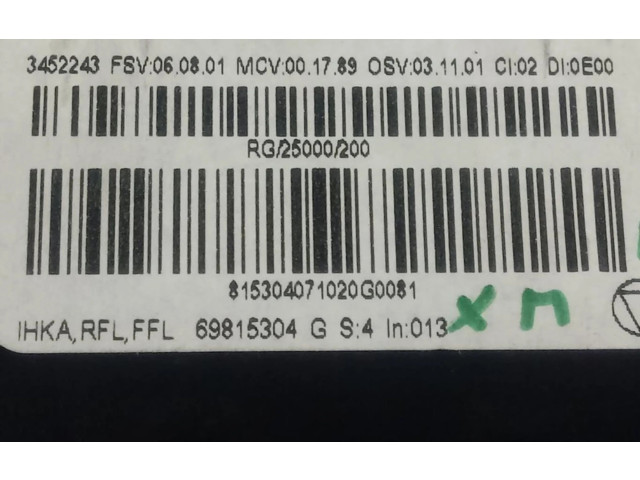 Блок управления климат-контролем 69815304 Mini One Cooper Clubman R55