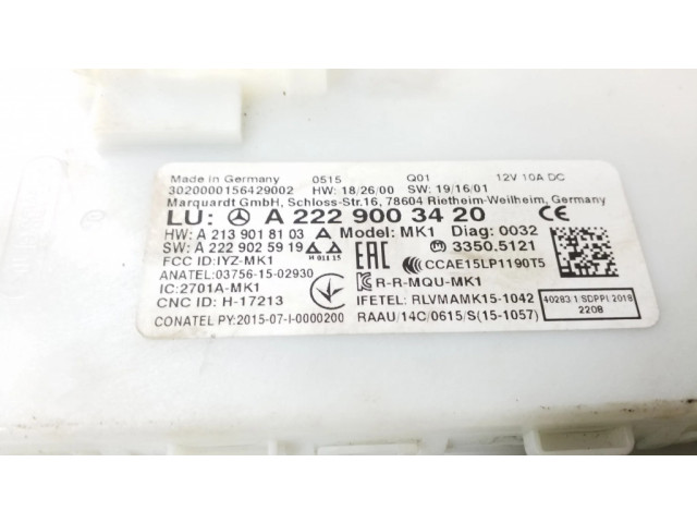 Блок управления A2229003420 Mercedes-Benz EQC
