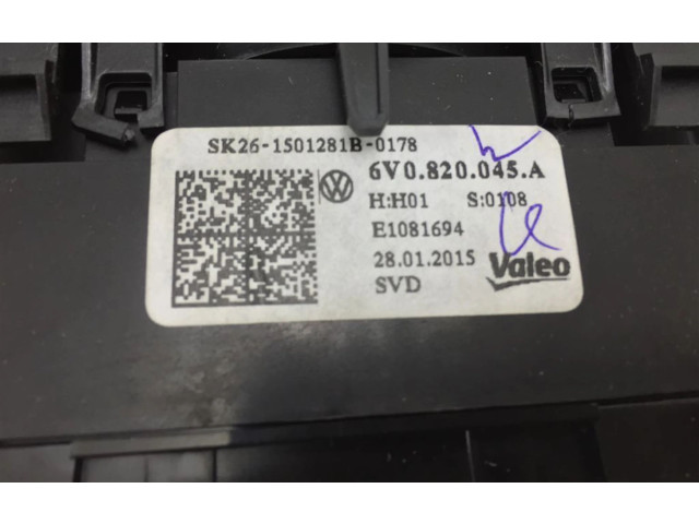 Блок управления климат-контролем 6V0820045A Skoda Fabia Mk3 (NJ)