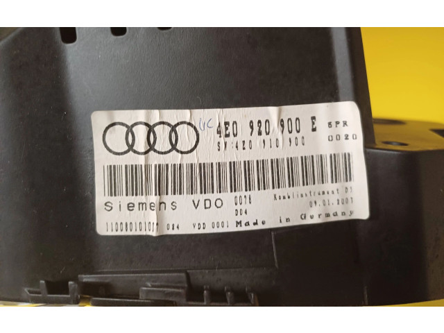 Přístrojová deska  Audi A8 S8 D3 4E 2002 4E0920900E  