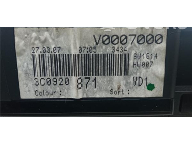 Přístrojová deska Volkswagen Passat Alltrack 2007 V0007000, 3C0920