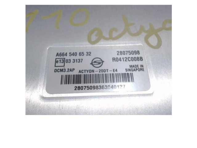 Блок управления 6645406532, 6645406532 SsangYong Actyon