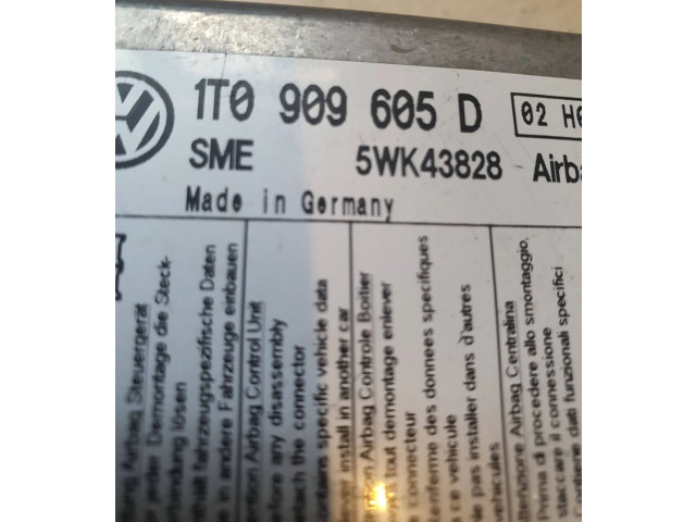 Блок подушек безопасности 1T0909605D, 5WK43828 Volkswagen Touran I