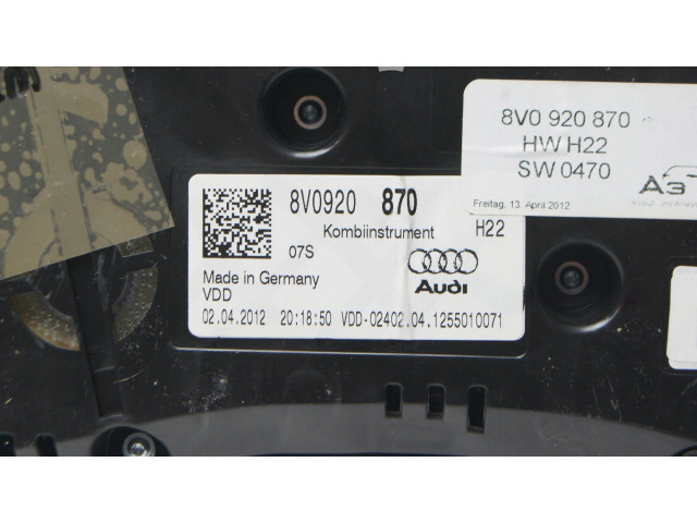 Панель приборов 8V0920760   Audi A3 S3 8V       