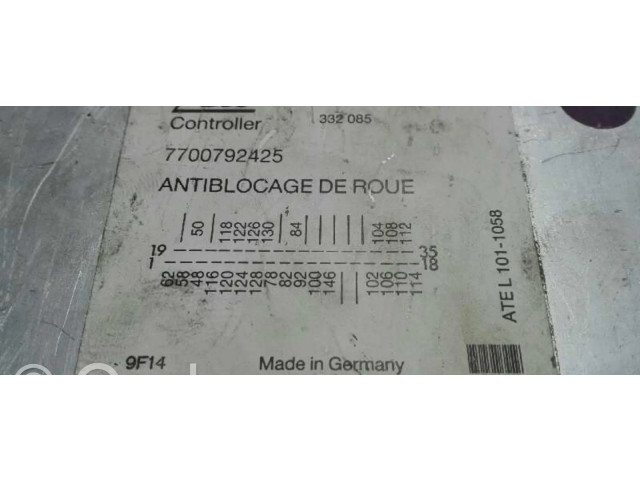 Блок АБС 7700792425, ABS Renault 21 1986-1995 года