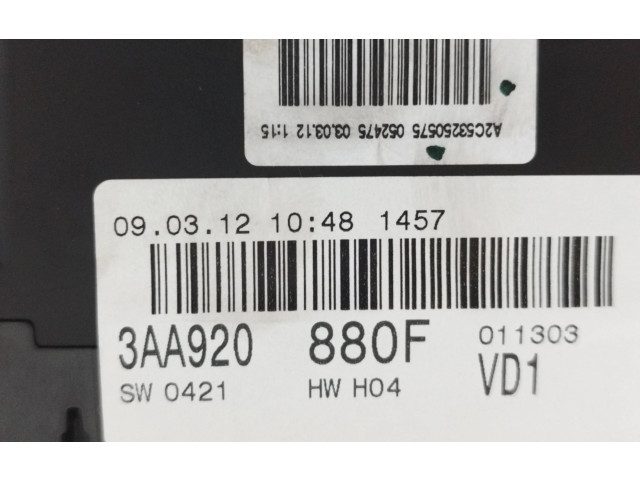 Přístrojová deska Volkswagen Passat Alltrack 2012 3AA920880F, A2C32825400
