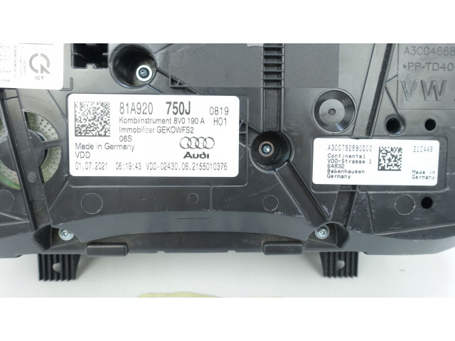 Панель приборов 81A920750J, 81A920750J   Audi Q2 -       