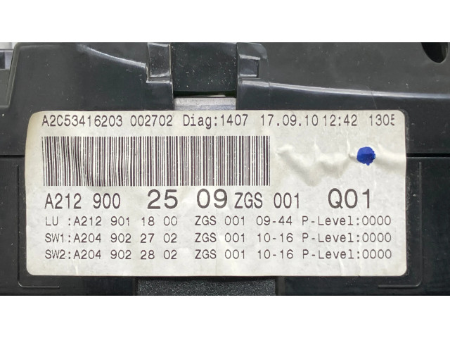 Přístrojová deska Mercedes-Benz E W212 2010 2C53244900, A2129002509