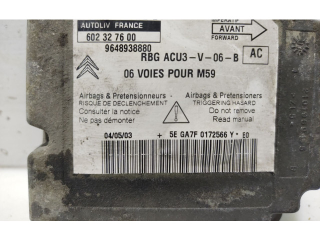 Блок управления надувных подушек 9648938880, 602327600 Citroen Berlingo