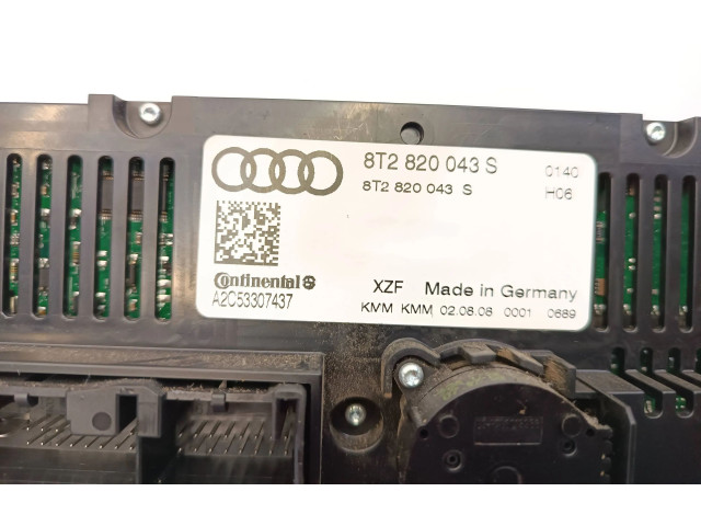 Блок управления климат-контролем 8T2820043S, A2C53307437 Audi A5 8T 8F