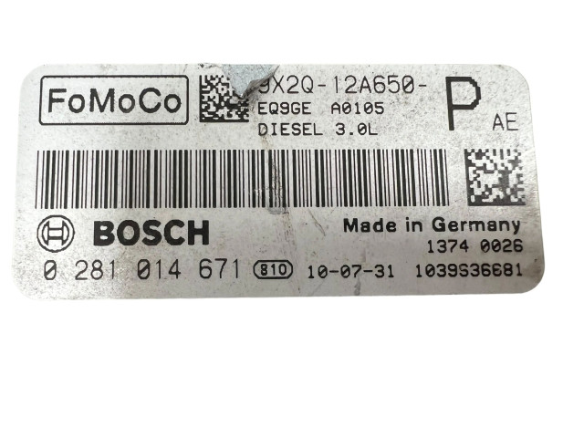 Řídící jednotka 9X2Q12A650AE, 0281014671 Jaguar XF X250 2010