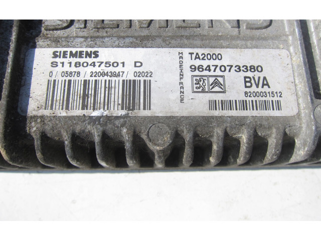 Блок управления коробкой передач S118047501D, 9647073380 Citroen Xsara