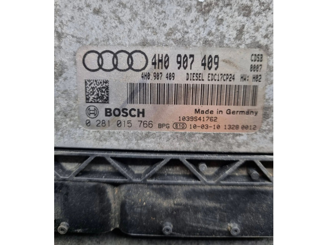 Блок управления двигателя 4H0907409, 0281015766   Audi A8 S8 D4 4H