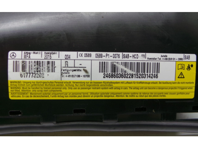 Подушка безопасности в сиденье 0589P10076, 617773202   Mercedes-Benz A W176