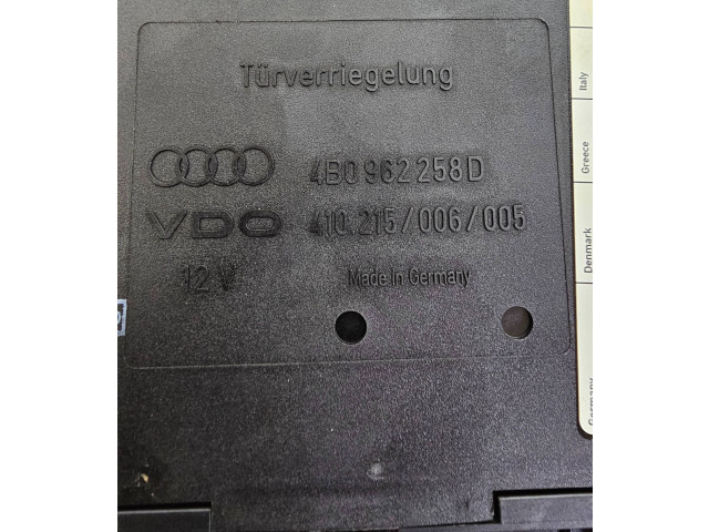 Блок комфорта 4B0962258D, 410215006005 Skoda Octavia Mk2 (1Z)