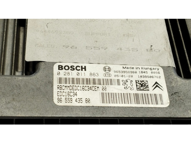 Блок управления двигателя 0281011863, 96559435BQ   Citroen C4 I