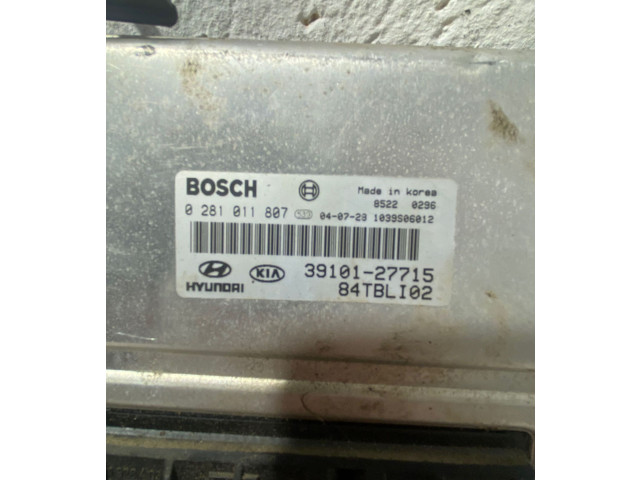 Блок управления двигателя 3910127715, 0281011807 Hyundai Getz