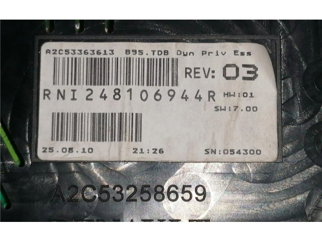Přístrojová deska Renault Megane III 2010 248106944R, 0090059