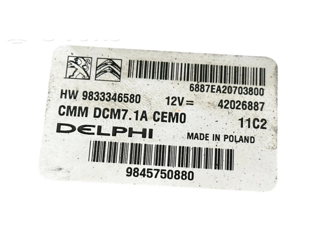 Řídící jednotka 9833346580, 42026887 Citroen Jumpy 2016