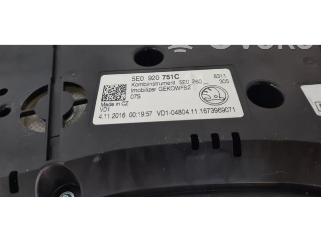 Панель приборов 5E0920751C   Skoda Octavia Mk3 (5E)       