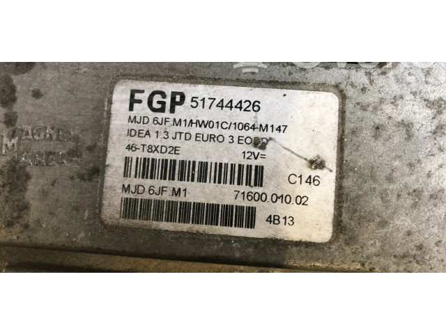 Блок управления двигателя 51744426   Fiat Idea
