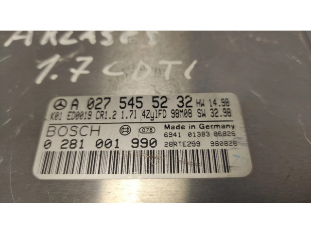 Řídící jednotka A0275455232 Mercedes-Benz A W168 1996