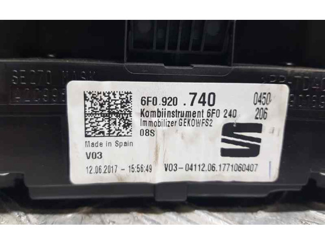 Панель приборов 6F0920740, A2C99632100   Seat Ibiza I (021A)       